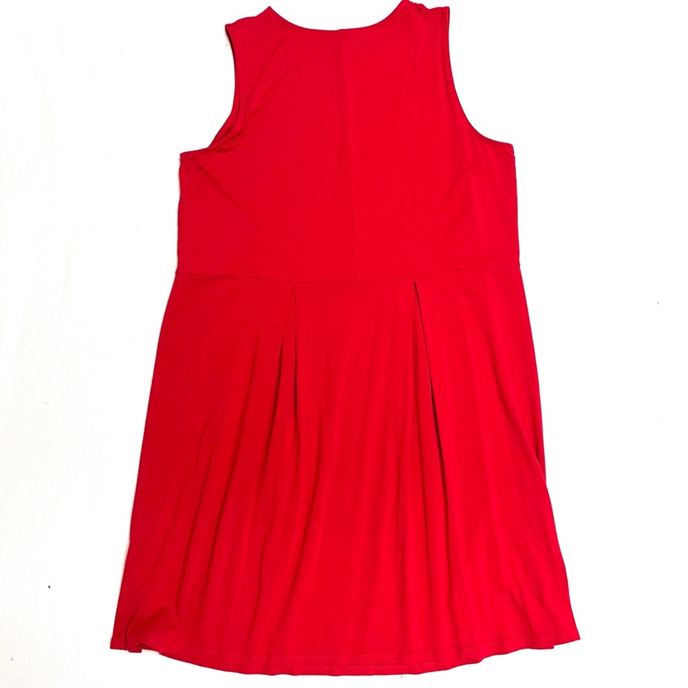 J. Jill Wherever Collection Red Sleeveless Pleated Dress - Sz MP - Picture 7 of 8